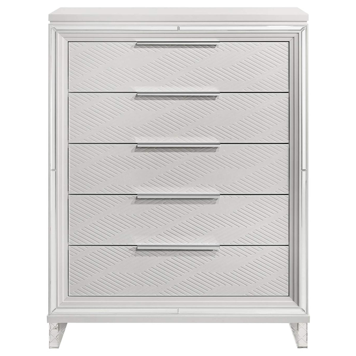 224965 Marmore 5-drawer Bedroom Chest of Drawers White