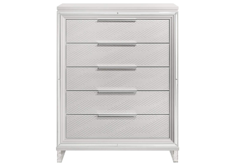 224965 Marmore 5-drawer Bedroom Chest of Drawers White