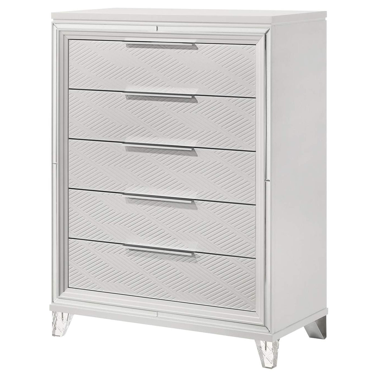 224965 Marmore 5-drawer Bedroom Chest of Drawers White