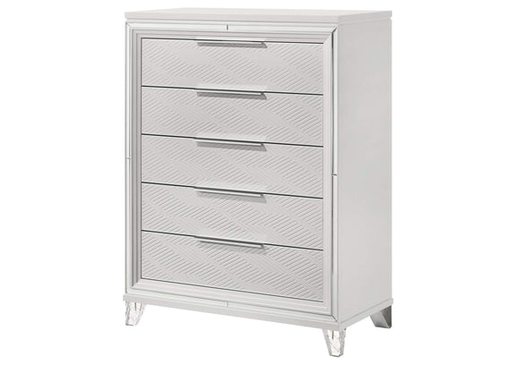 224965 Marmore 5-drawer Bedroom Chest of Drawers White