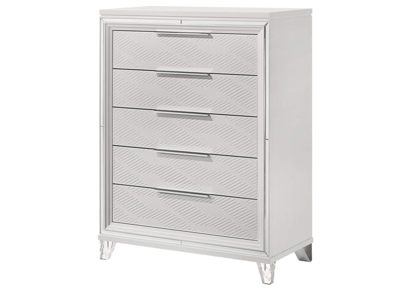 224965 Marmore 5-drawer Bedroom Chest of Drawers White