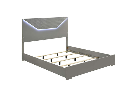 224971KE-S4 Ives 4-piece Eastern King Bedroom Set Grey High Gloss