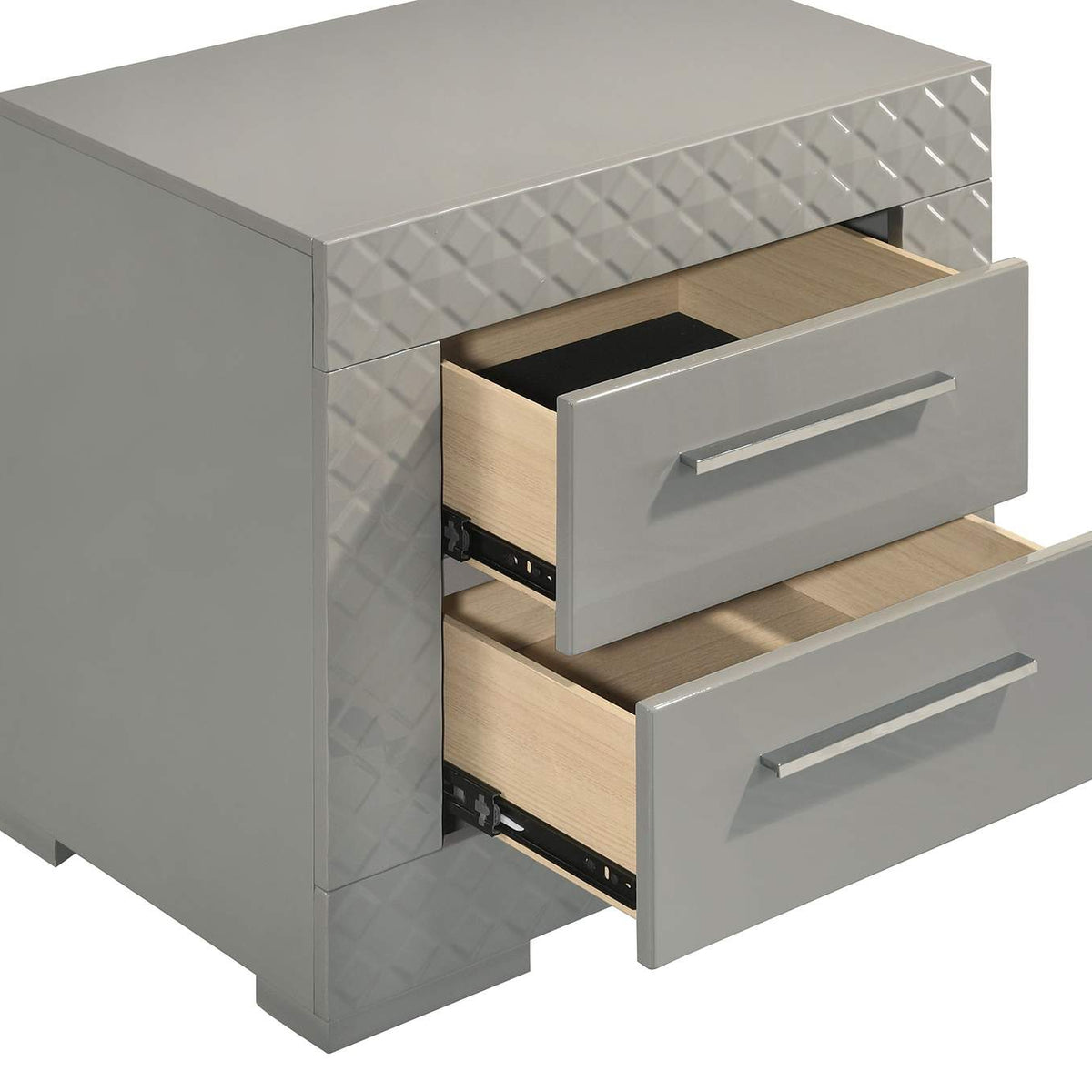 224971KE-S4 Ives 4-piece Eastern King Bedroom Set Grey High Gloss