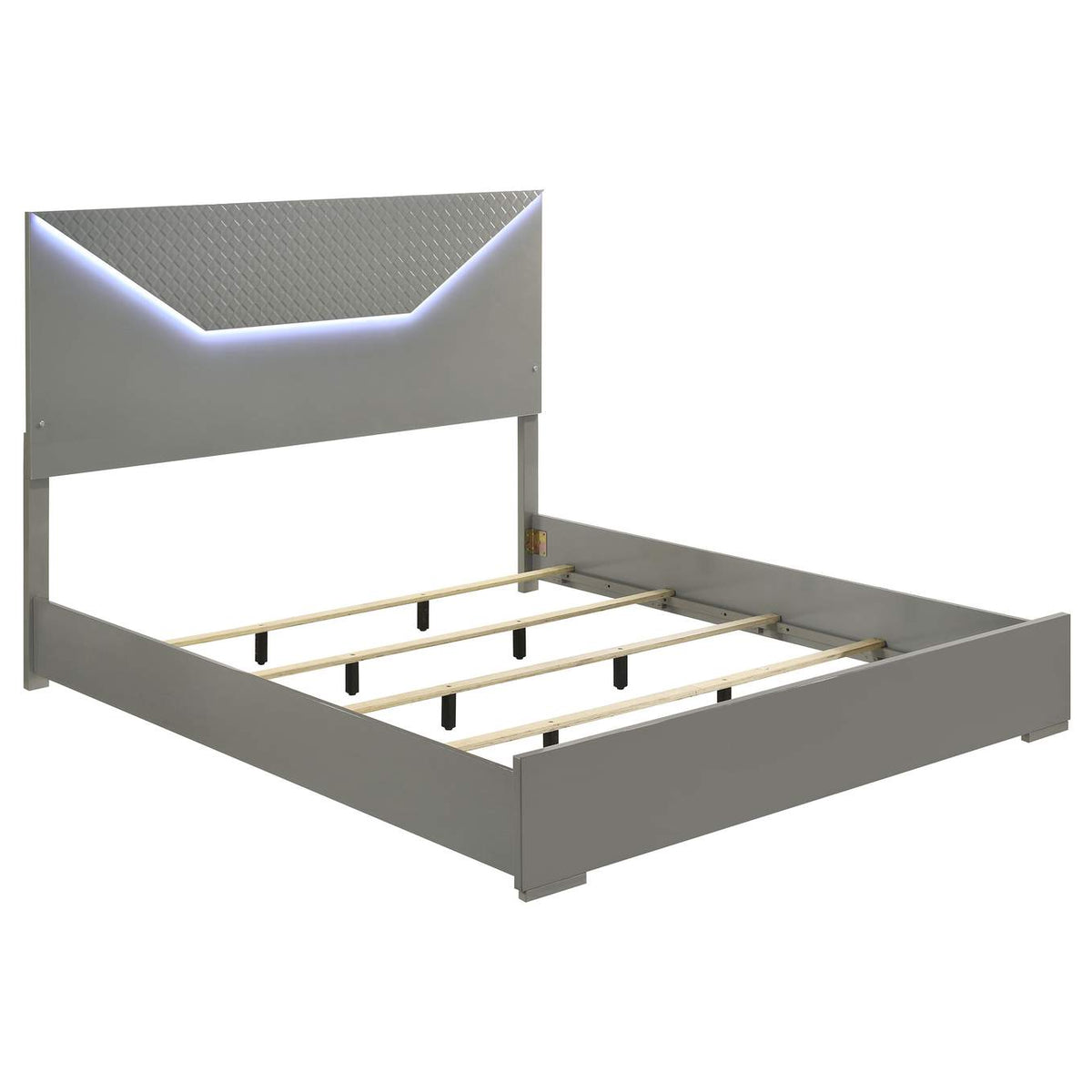224971KE-S5 Ives 5-piece Eastern King Bedroom Set Grey High Gloss