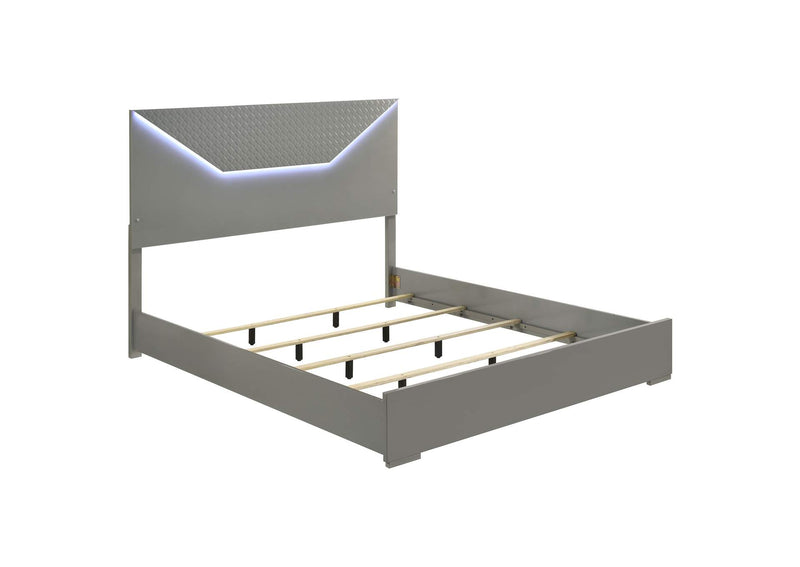 224971KE-S5 Ives 5-piece Eastern King Bedroom Set Grey High Gloss