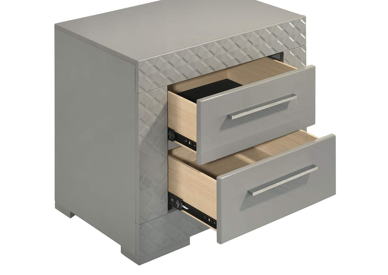 224971KE-S5 Ives 5-piece Eastern King Bedroom Set Grey High Gloss