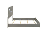 224971KE Ives Eastern King Panel Bed LED Headboard Grey High Gloss