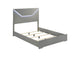 224971Q Ives Queen Panel Bed LED Headboard Grey High Gloss