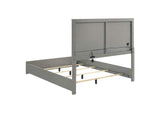 224971Q Ives Queen Panel Bed LED Headboard Grey High Gloss