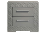 224972 Ives 2-drawer Nightstand Bedside Table Grey High Gloss