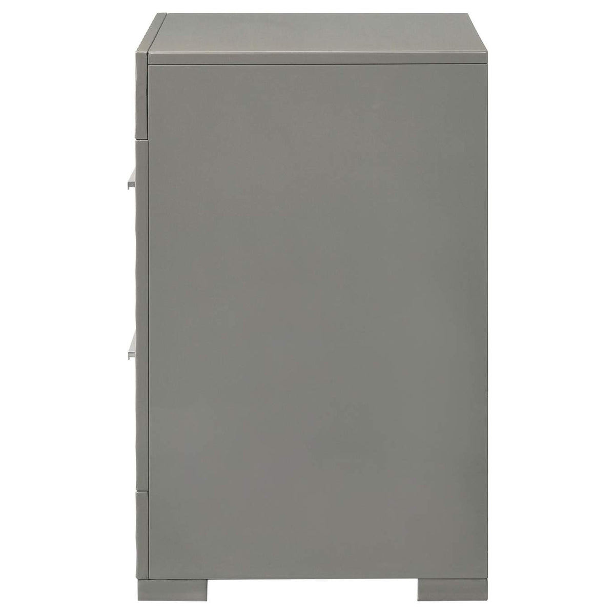 224972 Ives 2-drawer Nightstand Bedside Table Grey High Gloss