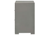 224972 Ives 2-drawer Nightstand Bedside Table Grey High Gloss