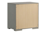 224972 Ives 2-drawer Nightstand Bedside Table Grey High Gloss