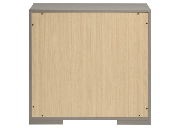 224972 Ives 2-drawer Nightstand Bedside Table Grey High Gloss