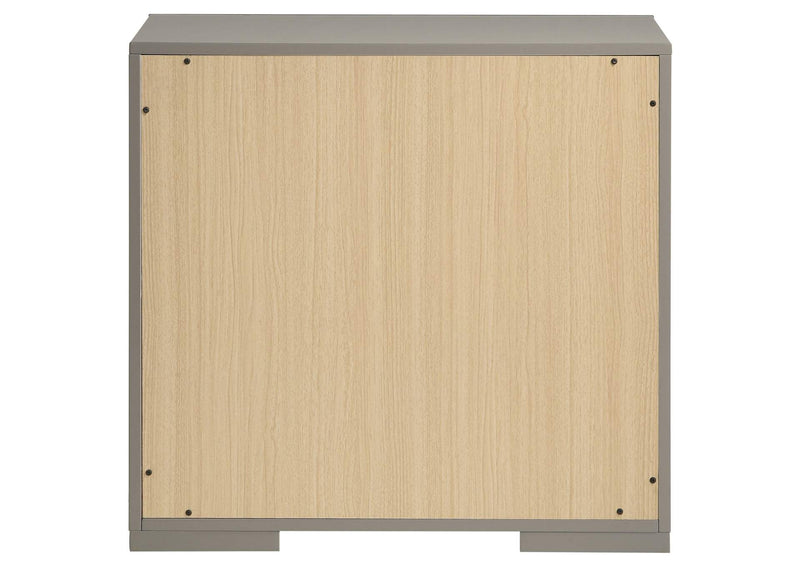 224972 Ives 2-drawer Nightstand Bedside Table Grey High Gloss