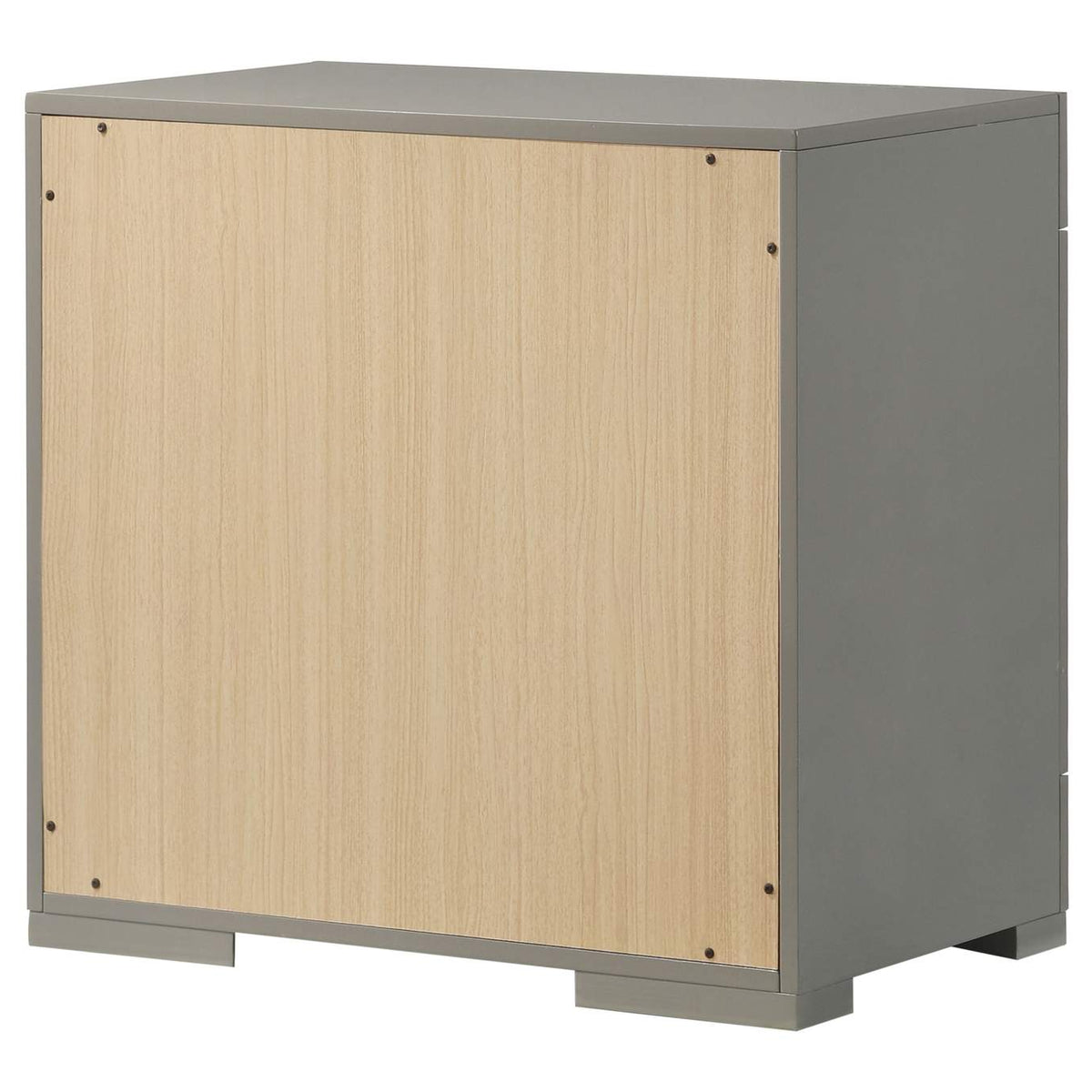 224972 Ives 2-drawer Nightstand Bedside Table Grey High Gloss