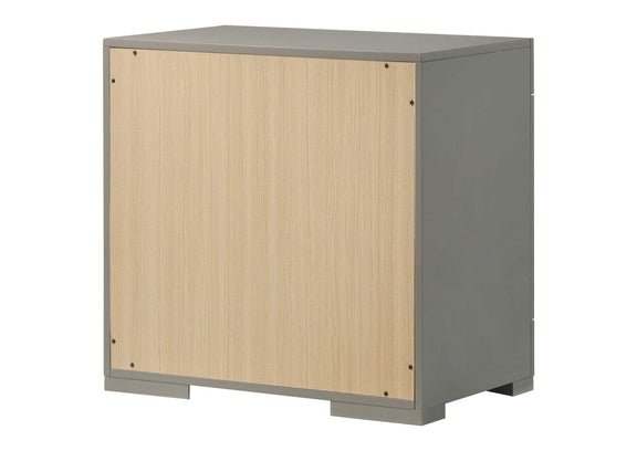 224972 Ives 2-drawer Nightstand Bedside Table Grey High Gloss