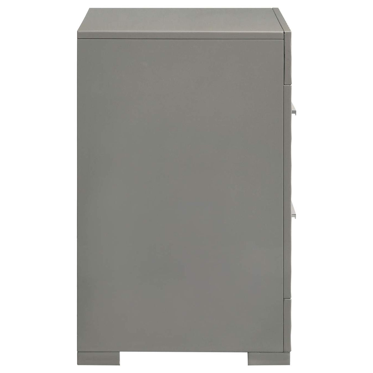 224972 Ives 2-drawer Nightstand Bedside Table Grey High Gloss