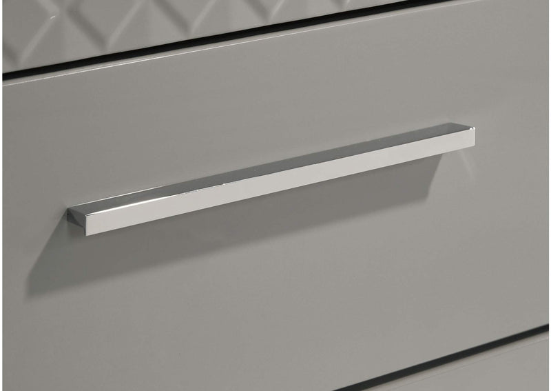 224972 Ives 2-drawer Nightstand Bedside Table Grey High Gloss