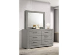 224973M Ives 6-drawer Dresser and Mirror Grey High Gloss