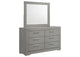224973M Ives 6-drawer Dresser and Mirror Grey High Gloss