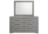 224973M Ives 6-drawer Dresser and Mirror Grey High Gloss