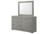 224973M Ives 6-drawer Dresser and Mirror Grey High Gloss