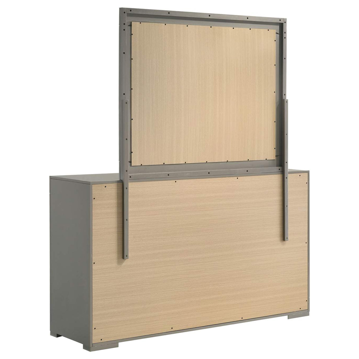 224973M Ives 6-drawer Dresser and Mirror Grey High Gloss