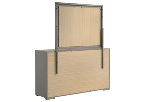 224973M Ives 6-drawer Dresser and Mirror Grey High Gloss