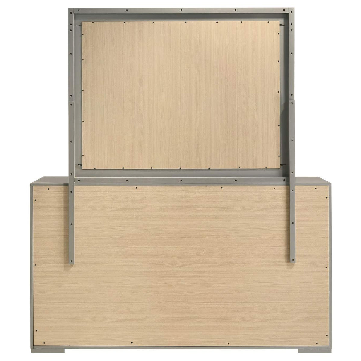 224973M Ives 6-drawer Dresser and Mirror Grey High Gloss