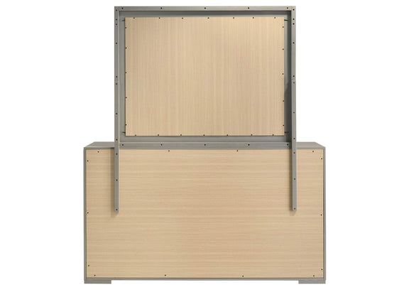 224973M Ives 6-drawer Dresser and Mirror Grey High Gloss