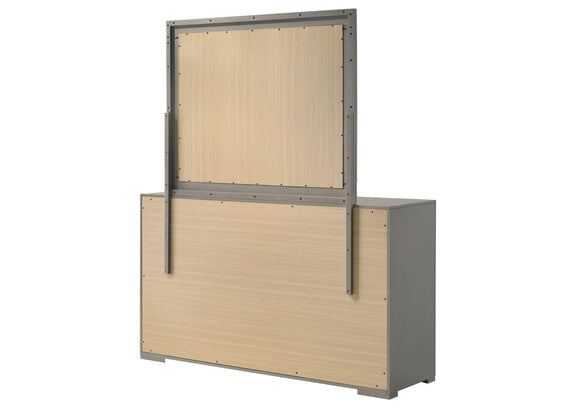 224973M Ives 6-drawer Dresser and Mirror Grey High Gloss