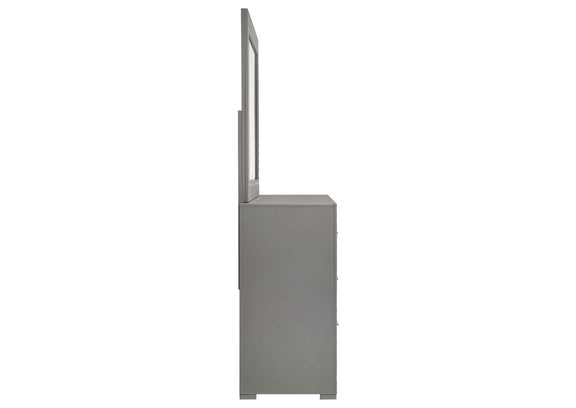 224973M Ives 6-drawer Dresser and Mirror Grey High Gloss