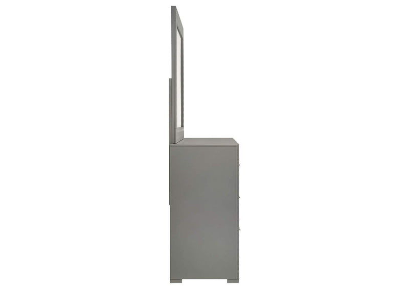 224973M Ives 6-drawer Dresser and Mirror Grey High Gloss