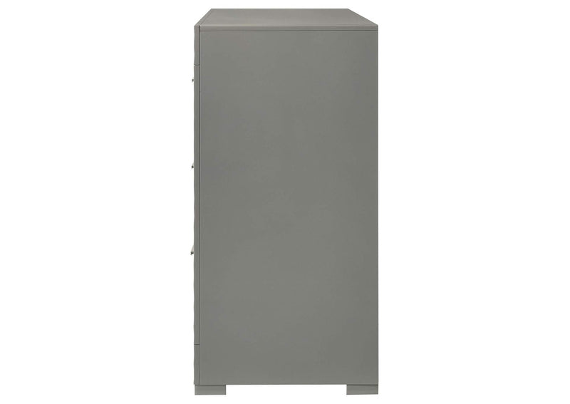 224973 Ives 6-drawer Dresser Cabinet Grey High Gloss