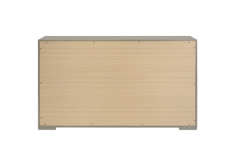 224973 Ives 6-drawer Dresser Cabinet Grey High Gloss