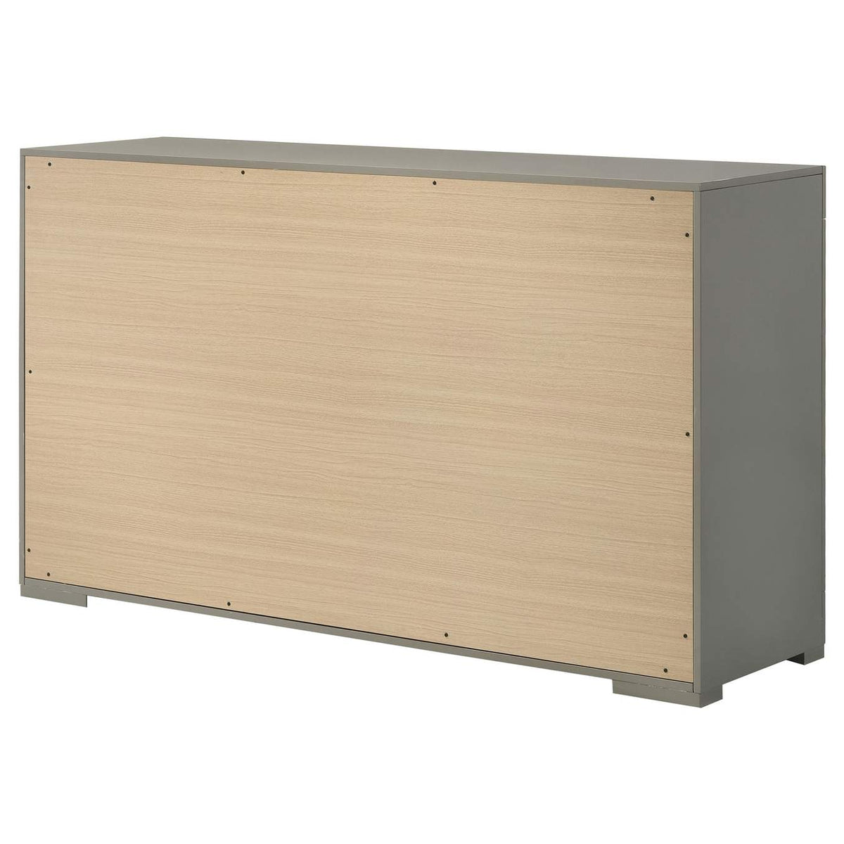 224973 Ives 6-drawer Dresser Cabinet Grey High Gloss
