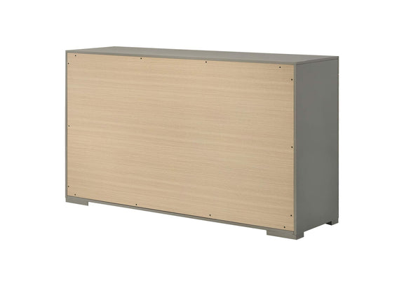224973 Ives 6-drawer Dresser Cabinet Grey High Gloss
