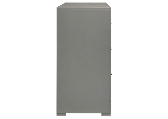 224973 Ives 6-drawer Dresser Cabinet Grey High Gloss