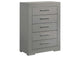 224975 Ives 5-drawer Bedroom Chest of Drawers Grey High Gloss