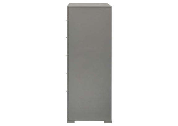 224975 Ives 5-drawer Bedroom Chest of Drawers Grey High Gloss