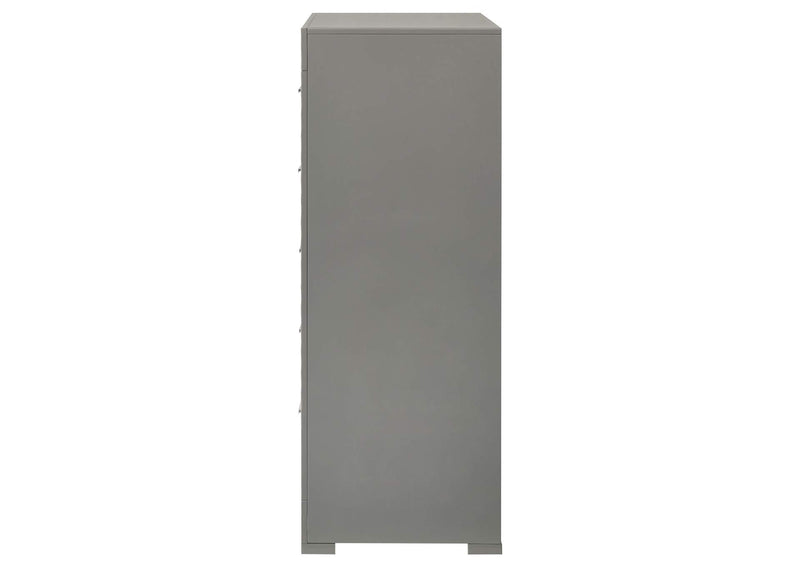 224975 Ives 5-drawer Bedroom Chest of Drawers Grey High Gloss