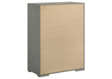 224975 Ives 5-drawer Bedroom Chest of Drawers Grey High Gloss