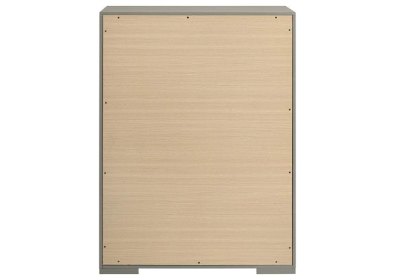 224975 Ives 5-drawer Bedroom Chest of Drawers Grey High Gloss