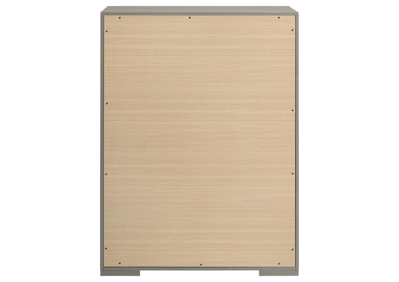 224975 Ives 5-drawer Bedroom Chest of Drawers Grey High Gloss