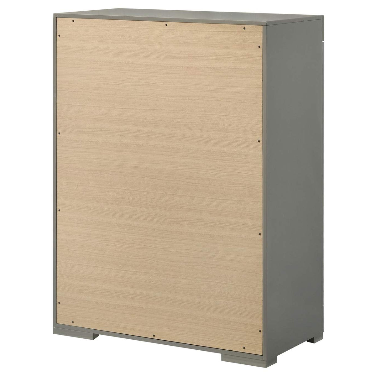 224975 Ives 5-drawer Bedroom Chest of Drawers Grey High Gloss