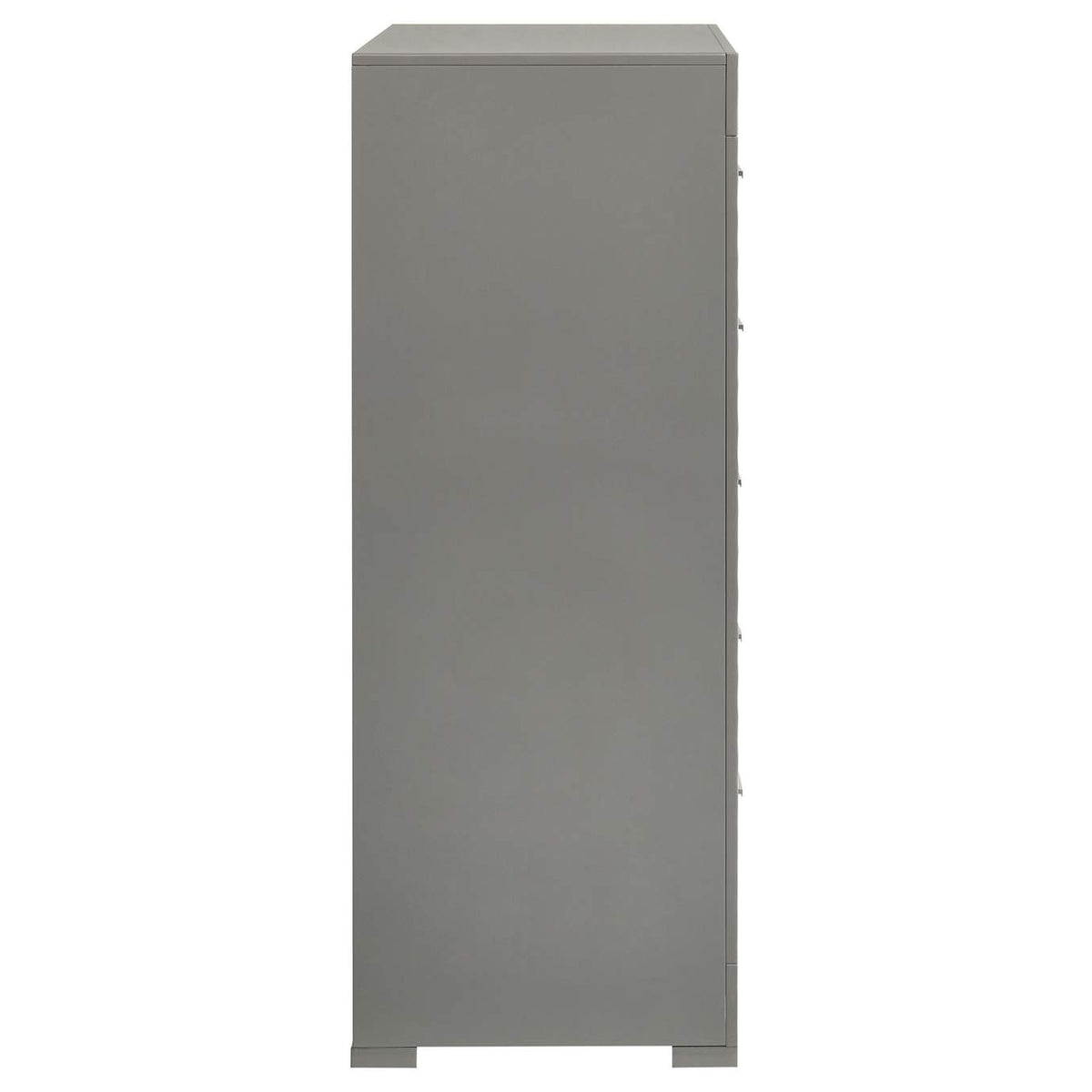 224975 Ives 5-drawer Bedroom Chest of Drawers Grey High Gloss