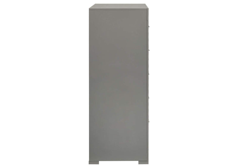 224975 Ives 5-drawer Bedroom Chest of Drawers Grey High Gloss