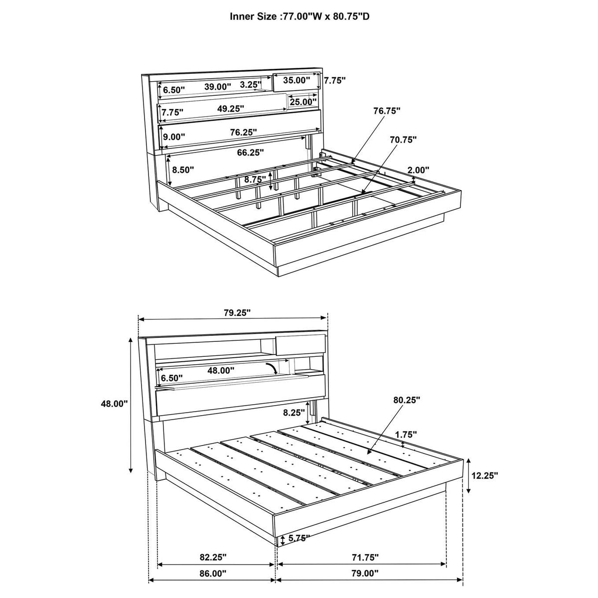 224981KE-S4 Fenwick 4-piece Eastern King Bedroom Set Grey Oak