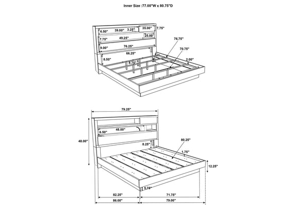 224981KE-S5 Fenwick 5-piece Eastern King Bedroom Set Grey Oak